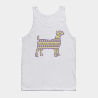 Boer Goat with Blue Green Southwest Aztec Pattern Tank Top